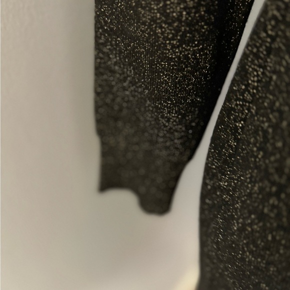 LOFT sweater dress. black with gold woven in, long sleeve Size PM. NWOT - Picture 3 of 9